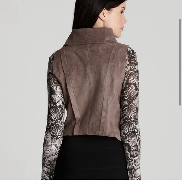 BCBGMAXAZRIA Fabian Raw Edge Faux Suede Vest in Gray Dusk - Picture 2 of 11